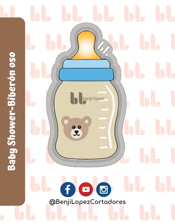 Cortador de galletas - Biberón - Baby Shower