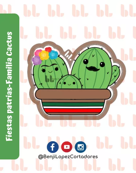 Cortador de galletas - Familia Cactus - Fiestas Patrias -Diseño