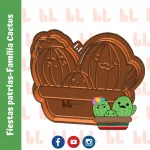 Cortador de galletas - Familia Cactus - Fiestas Patrias -Sello