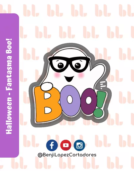 Cortador de galletas - Fantasma Boo! - Halloween -Diseño