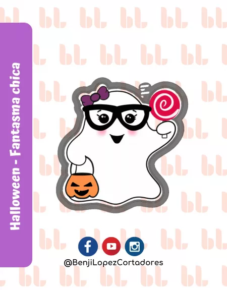 Cortador de galletas - Fantasma Chica - Halloween -Diseño