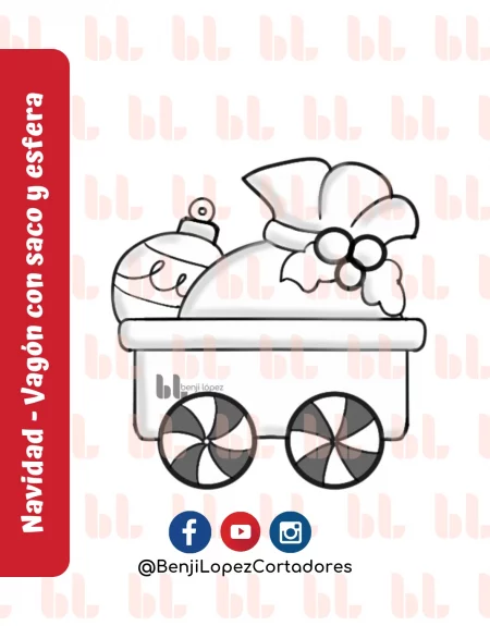 Cortador de galletas – Vagón con saco y esfera