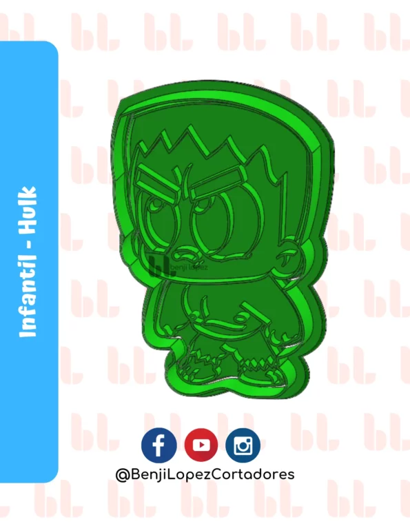 Cortador de galletas con sello – Héroes – Hulk