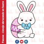 Cortador de galletas – Conejo abrazando un huevo – Portada